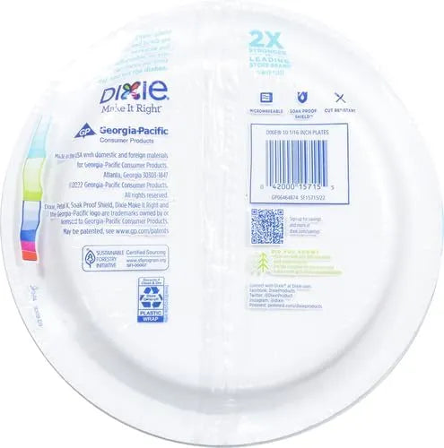 Dixie Disposable Large Paper Plates 10 Inch, Heavy Duty, 54 Count (Pack of 5)