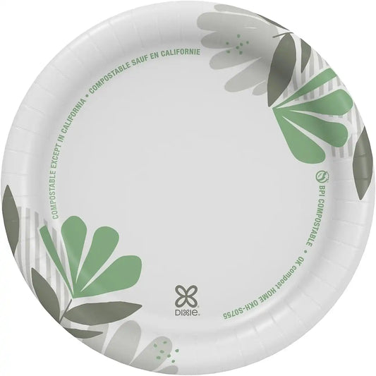 Dixie Pathways Medium-Weight Paper Plates, 6 7/8-inch, 500/Carton (UX7WS)