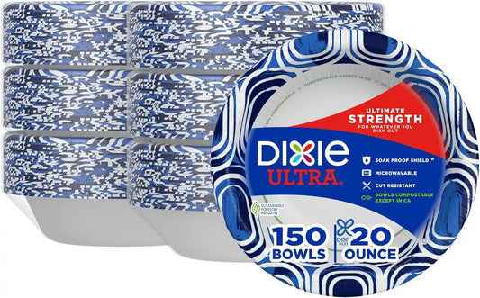Dixie Ultra Large Paper Bowls 20 Oz, Disposable Bowls, Microwave Safe