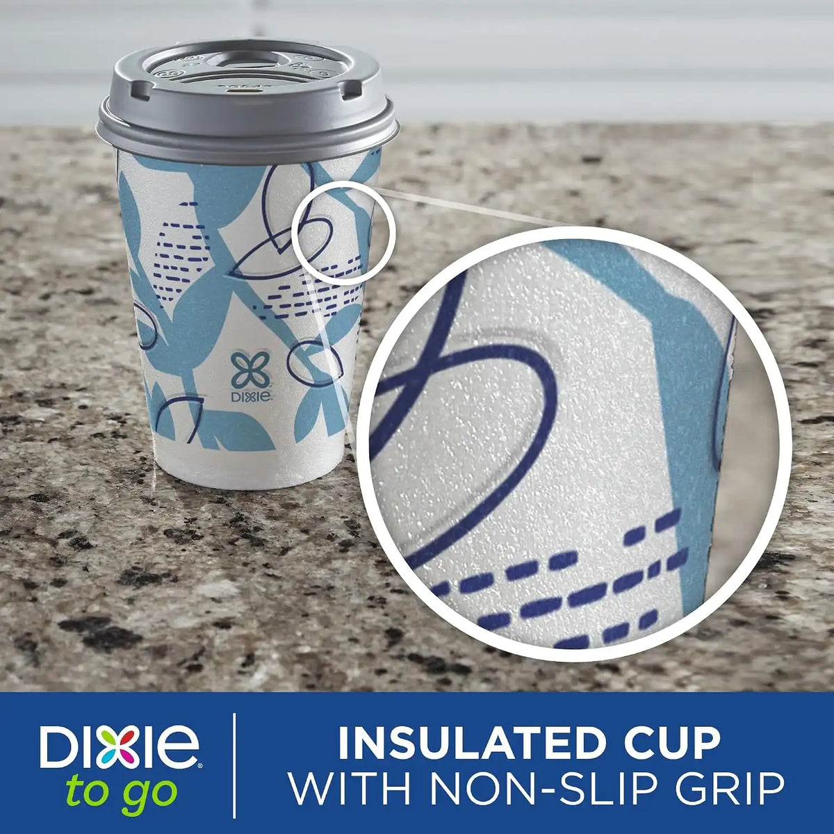Dixie To Go Paper Coffee Cups With Lids, 12 oz, 14 ct, Disposable Insulated Paper Cups for On-The-Go Hot or Cold Beverages (Pack of 8)