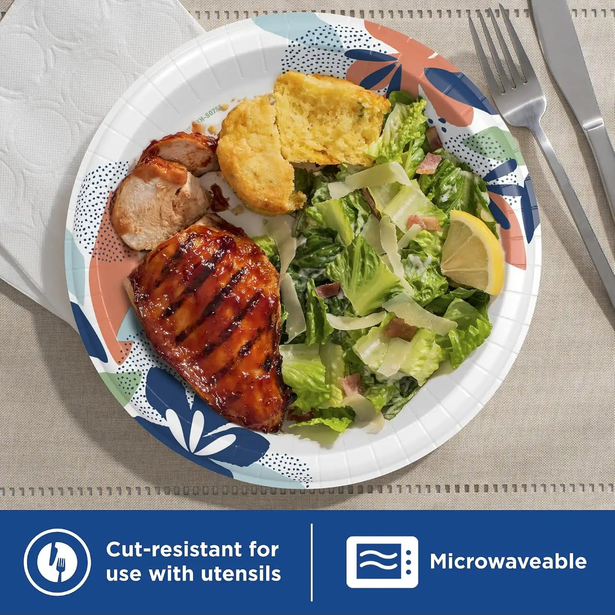Dixie Disposable Large Paper Plates 10 Inch, Heavy Duty, 54 Count (Pack of 5)