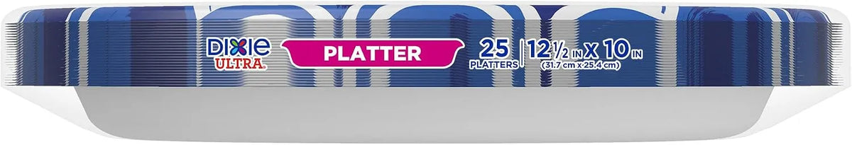 Dixie Ultra Disposable Paper Platters, 10"x 12.5", 25 Count, Serving Plates