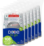 Dixie To Go Disposable Coffee Cups With Lids, 16 oz Paper Cups, 108 Count