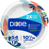 Dixie Paper Plates 10 Inch, Large 10 Inch Disposable Plates, 54 ct