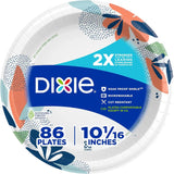 Dixie Paper Plates 10 Inch, Disposable Dinner Plates, 86 Ct