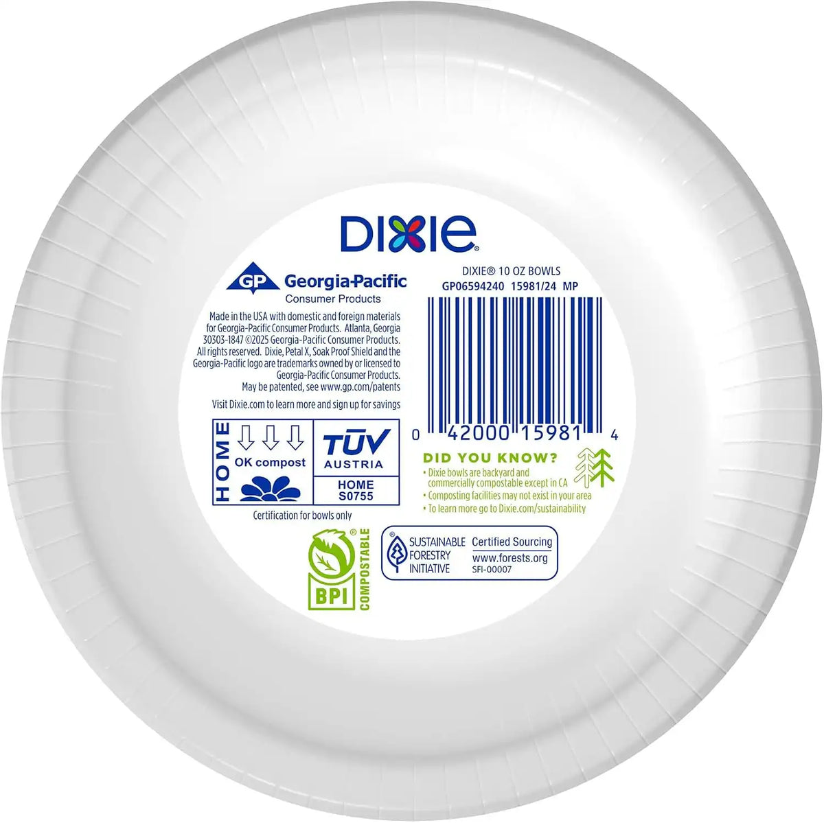 Dixie Paper Bowls, 10 Ounce, 144 Count | Paper