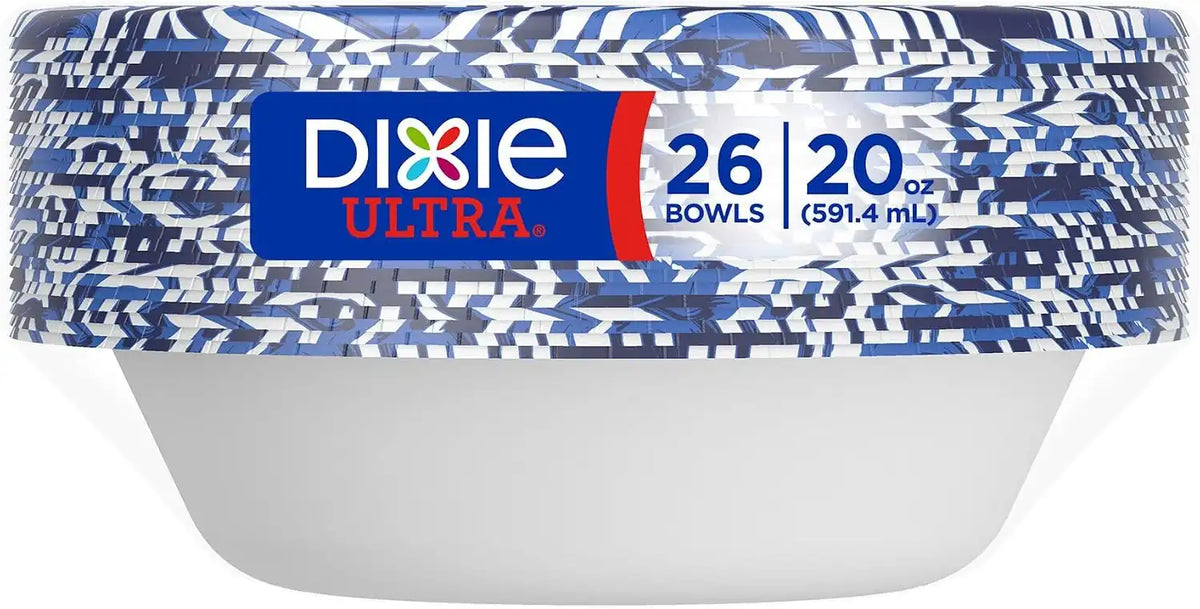 Dixie Ultra Large Paper Bowls 20 Oz, Disposable Bowls, Microwave Safe