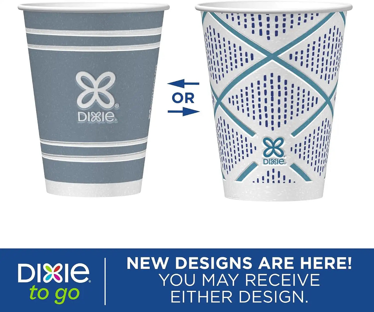 Dixie To Go Paper Coffee Cups, 12 oz, 132 Count, Insulated Disposable Cups