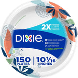 Dixie Large Paper Plates 10 Inch, 150 Ct Disposable Paper Plate Pack