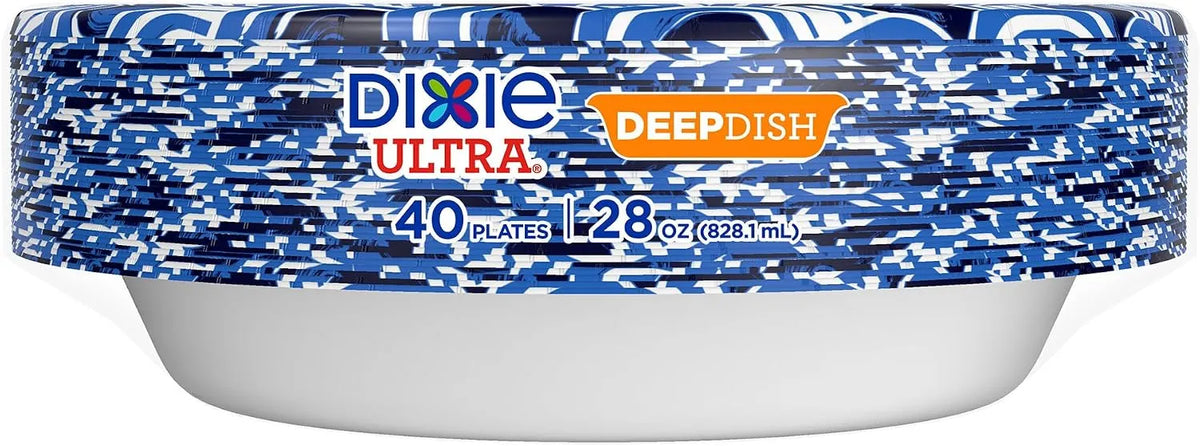 Dixie Ultra Deep Dish Paper Plates, 40 Count, 28 oz, Disposable Plates,