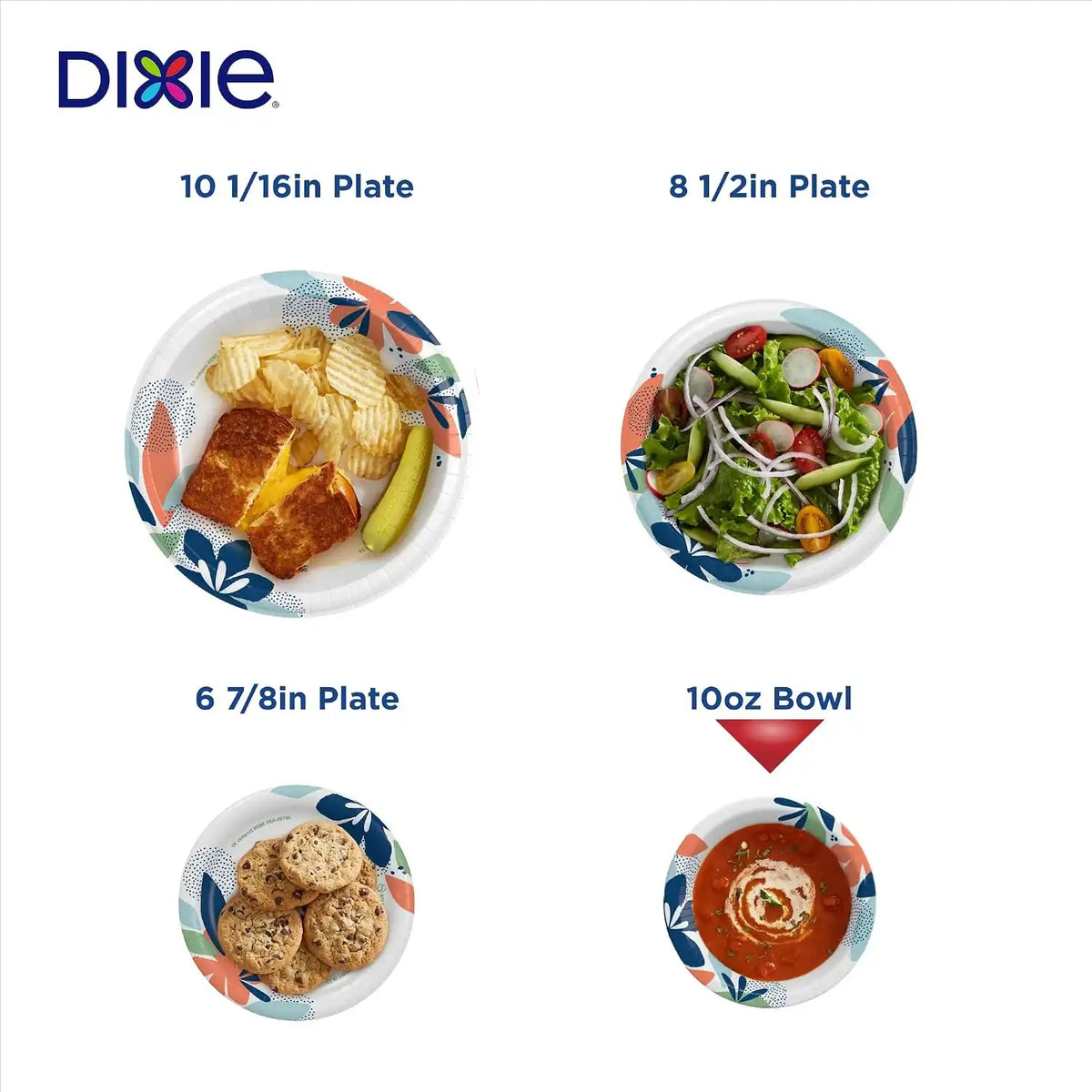 Dixie Small Paper Bowls 10 Oz, 72 Count, Disposable Bowls, Great for Snacks