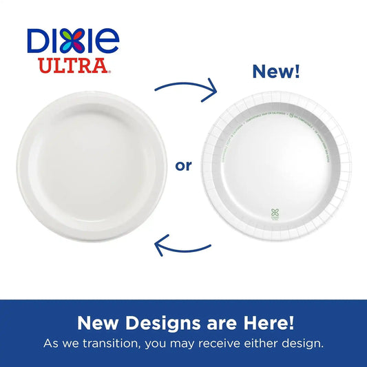Georgia-Pacific Dixie Ultra 10 1/16 Inch Heavy-Weight Paper Plates, White, 500 Count, Bulk Case, 4 Packs/125 Count Per Pack, SXP10W