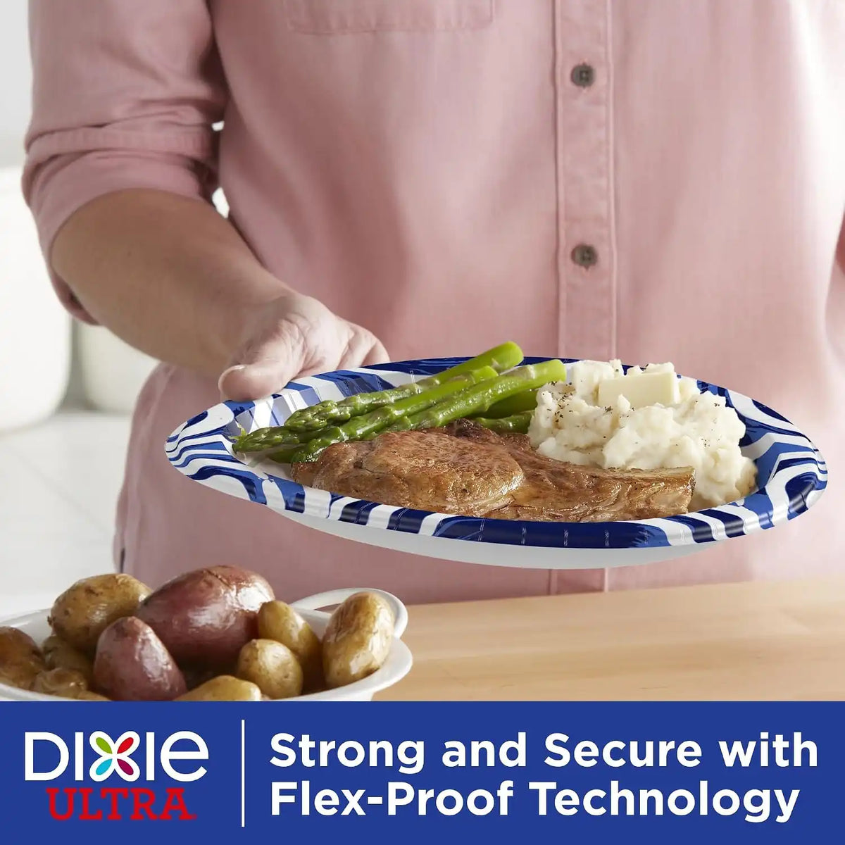 Dixie Ultra Large Paper Plates 10 Inch, Heavy Duty Disposable Plates, 44 ct