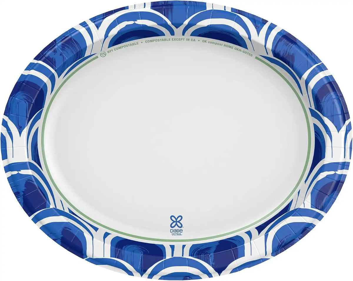 Dixie Ultra Disposable Paper Platters, 10"x 12.5", 25 Count, Serving Plates