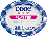 Dixie Ultra Disposable Paper Platters, 10"x 12.5", 25 Count, Serving Plates