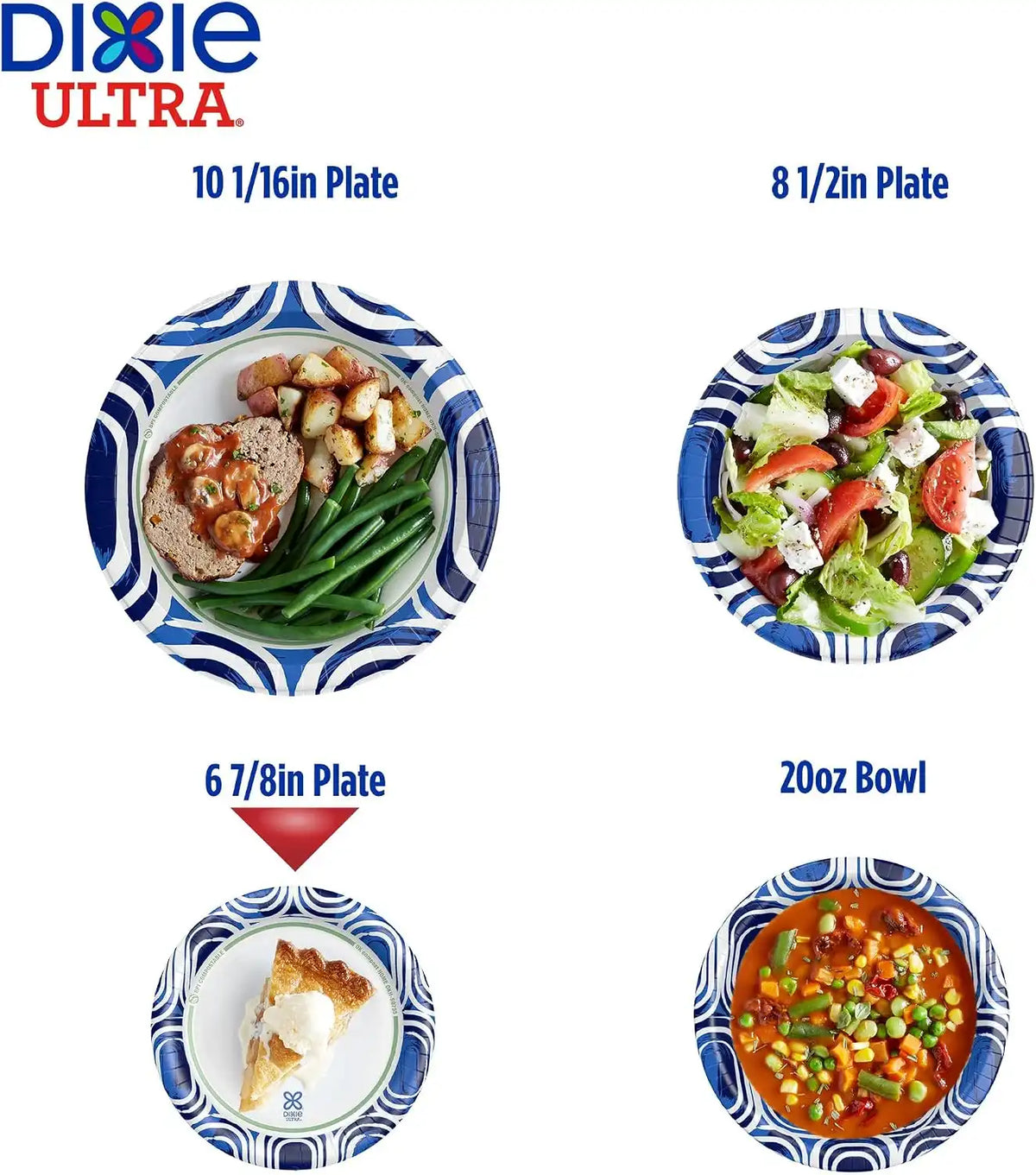 Dixie Ultra Small Paper Plates, Heavy Duty Disposable Plates, 6 7/8", 44 Ct