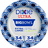 Dixie Ultra Large Paper Bowls, 34 oz Disposable Bowls, 34 Count