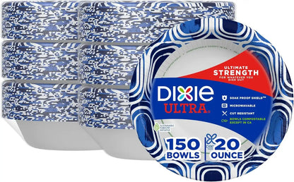 Dixie Ultra Large Paper Bowls 20 Oz, Disposable Bowls, Microwave Safe