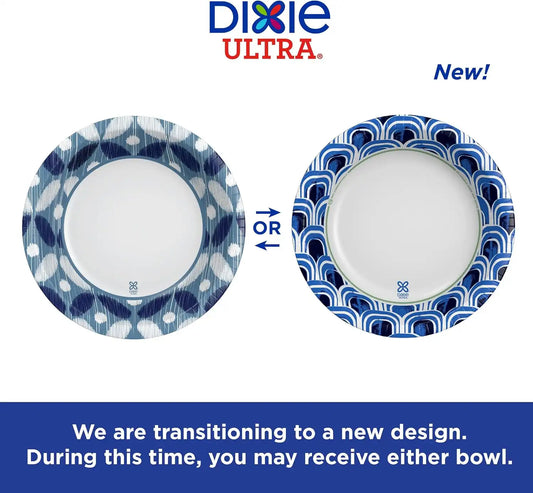 Dixie Ultra Extra Large Paper Bowls, 34 oz, 34 Count, Compostable, Microwave Safe, Disposable Bowls for Heavy Meals, Soups, Stews, and Everyday Use (Pack of 3)