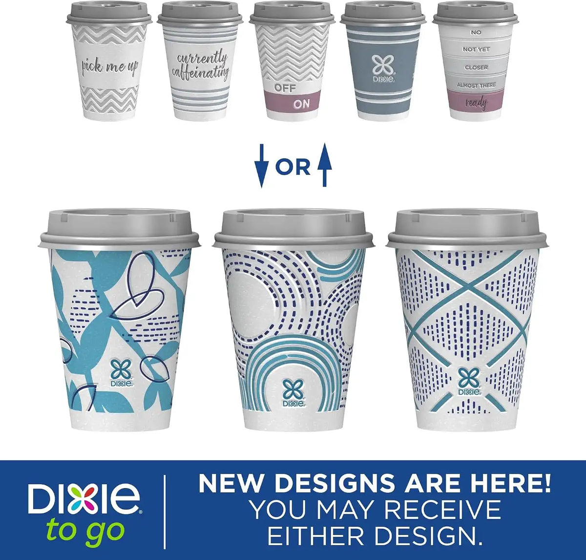 Dixie To Go Paper Coffee Cups With Lids, 12 oz, 14 ct, Disposable Insulated Paper Cups for On-The-Go Hot or Cold Beverages (Pack of 8)