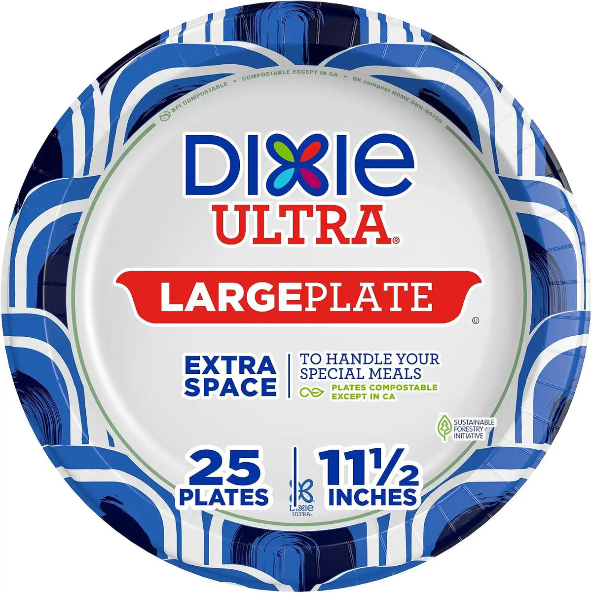 Dixie Ultra Heavy Duty Paper Plates, Large, 11-Inch, 25 Count, 3X Stronger*