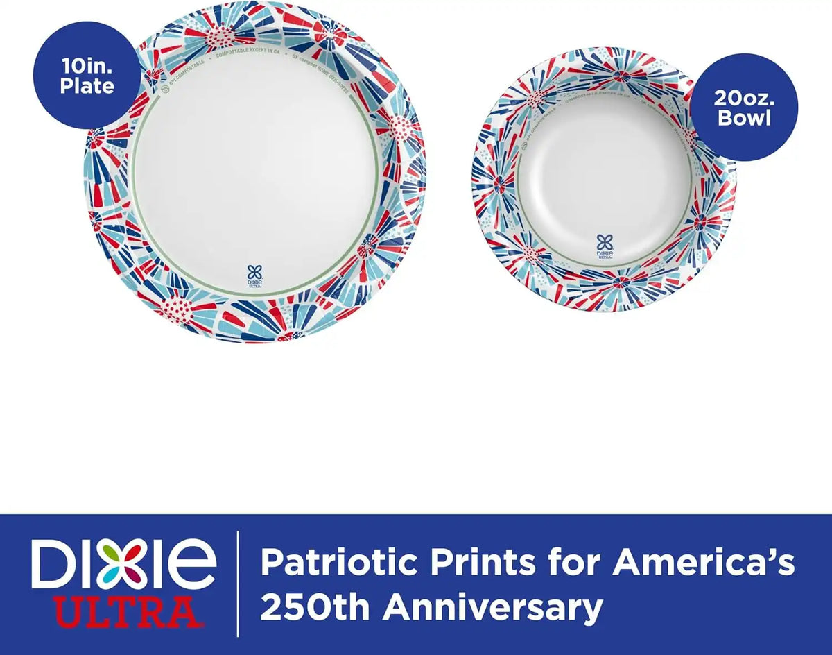 Dixie Ultra Limited Edition Paper Plates, 10" Dinner-Size Plates, 20 Count