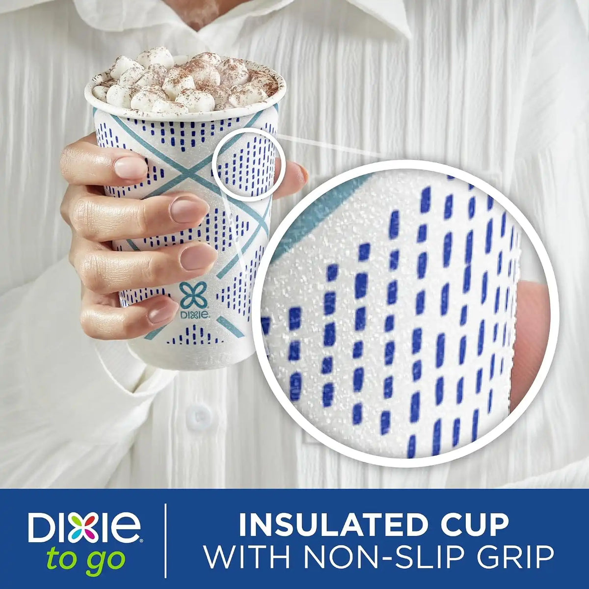 Dixie To Go Paper Coffee Cups, 12 oz, 132 Count, Insulated Disposable Cups